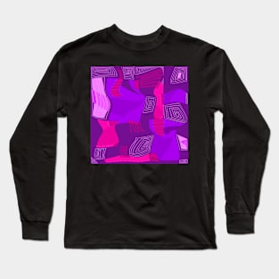 Mazipoodles Psychedelic Egyptian Collage Purple Fuchsia Long Sleeve T-Shirt